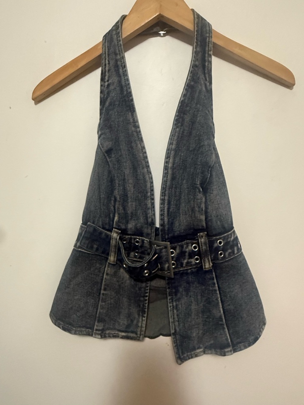 Demim halter top vest